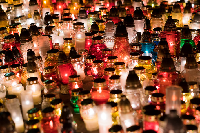 Lots of candles, All Saints' Day in Poland. Image: Michel Meijer