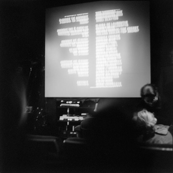 The film has ended, the credits are running on the projection screen. Image: Michel Meijer