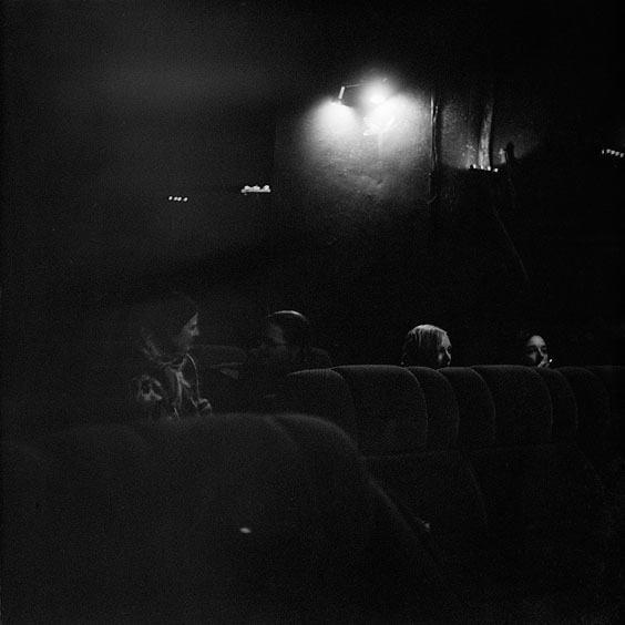 Visitors talk about the film in the cinema's projection room. Image: Michel Meijer