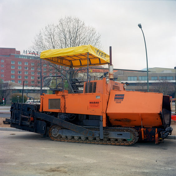 An asphalt paving machine in a Berlin street. Image: Michel Meijer