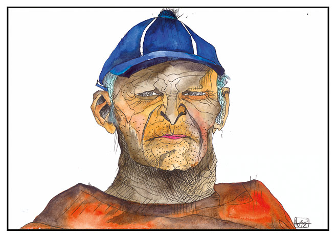 Porträt eines Fischers. Illustration: Nadja Schüller - Ost