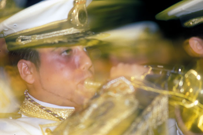 A trumpet player in a procession. Image: Michel Meijer