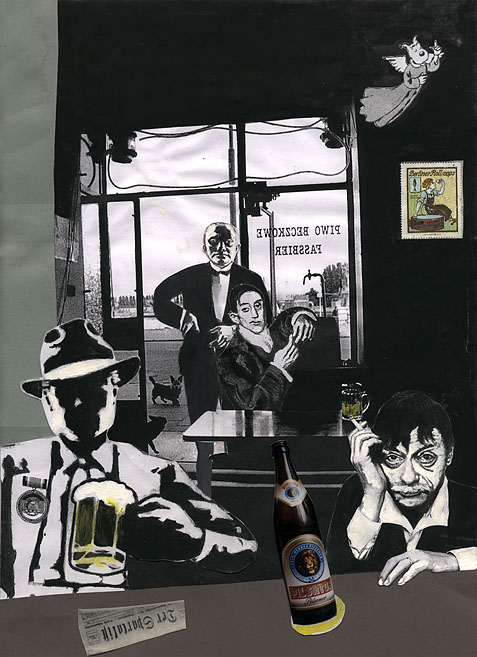 Café-Szene. Collage: Tim Roeloffs.